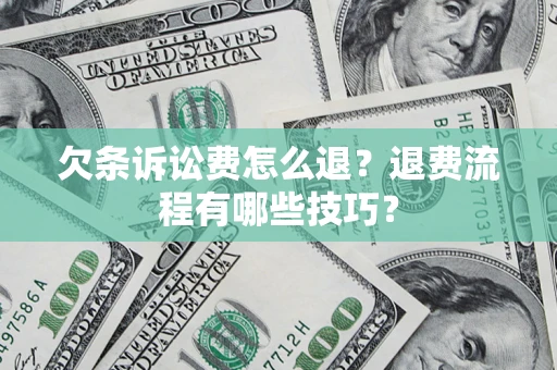 北京欠条诉讼费怎么退？退费流程有哪些技巧？